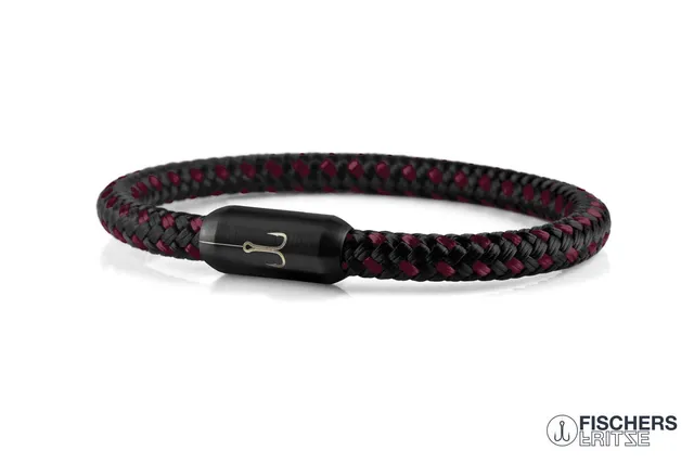 fischers-fritze-torpedokrabbe-fiona-segeltau-armband-schwarz-dunkelrot image 1