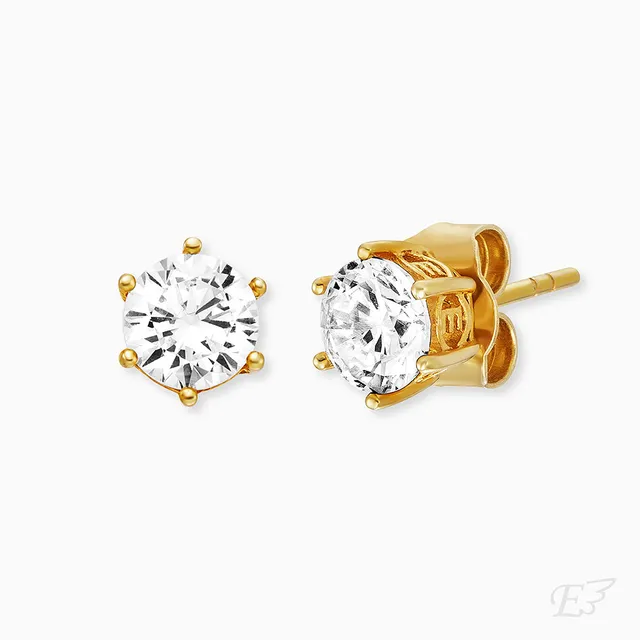 engelsrufer-ohrstecker-925er-silber-shiny-gold-mit-zirkonia-6mm image 1