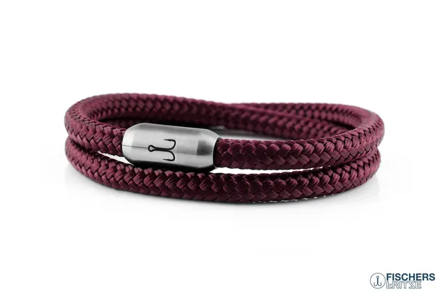 fischers-fritze-garnele-heinrich-segeltau-armband-dunkelrot-6-mm image 1