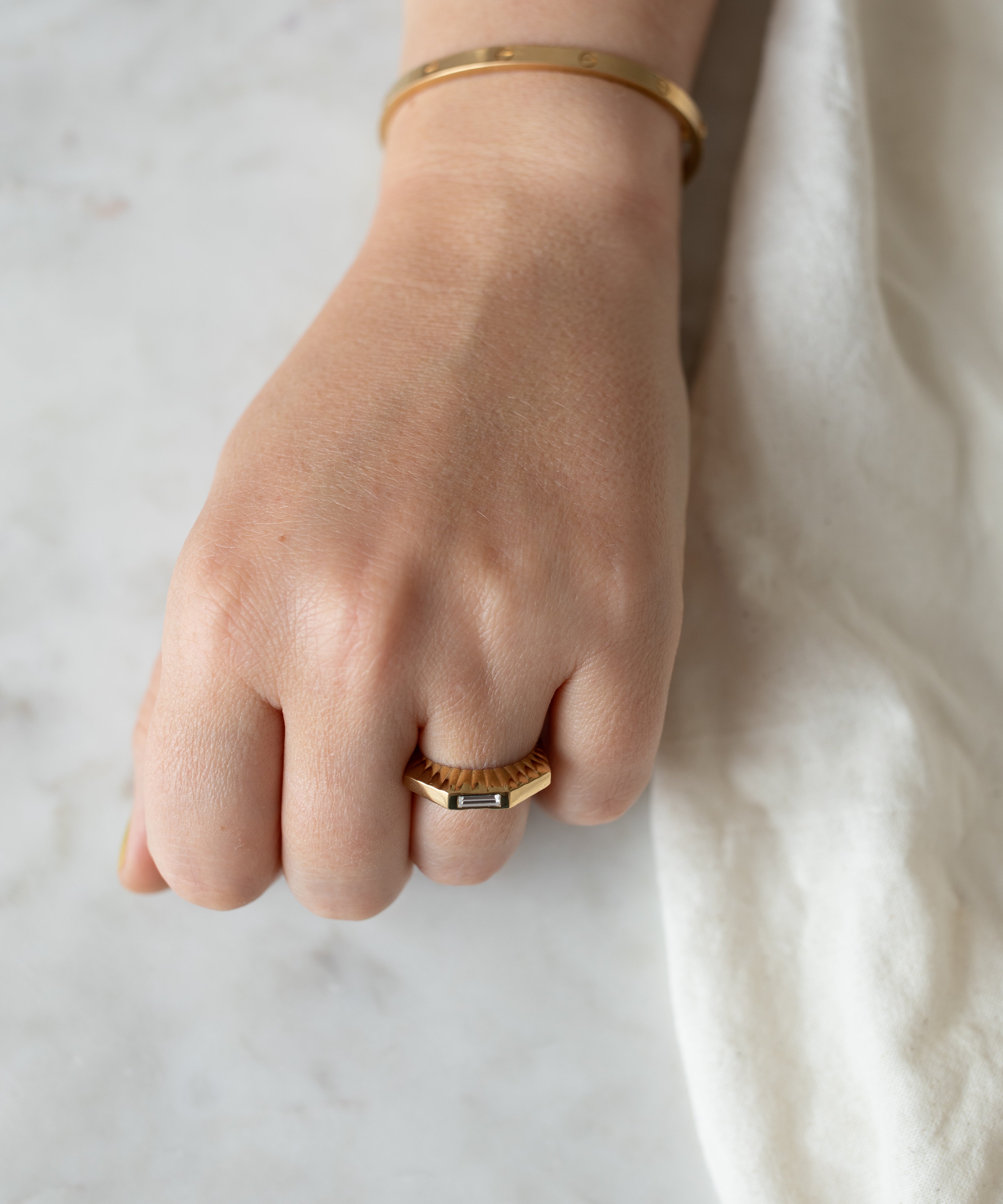 wald-berlin-shining-star-gold-ring-eu-54-vergoldeter-stapel-ring-mit-swarovski image 3
