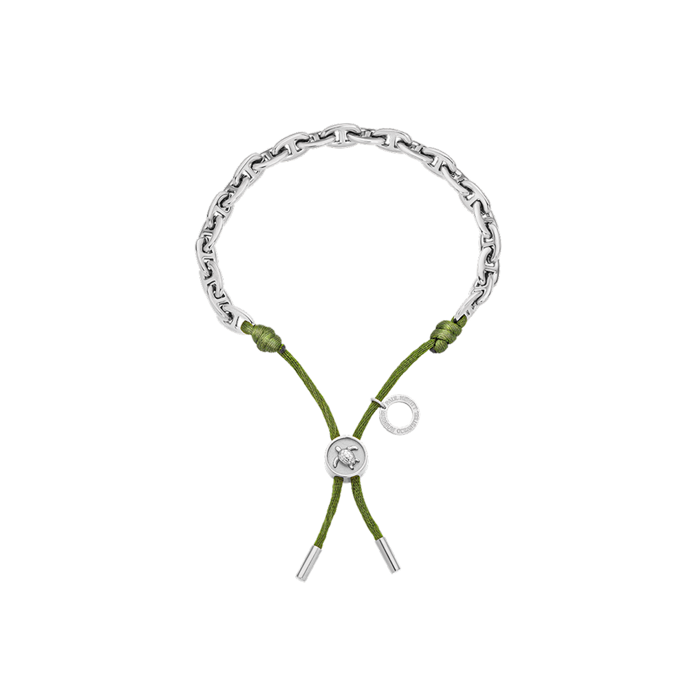 paul-hewitt-turtle-anchor-chain-armband-silber-seaweed-dark-green-damen-textilar image 1
