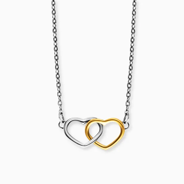 mysteel-by-engelsrufer-halskette-edelstahl-bicolor-neverending-mit-gru-karte image 1