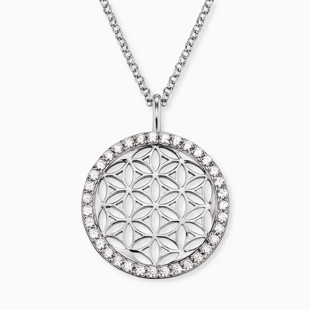 engelsrufer-halskette-925er-silber-lebensblume-mit-zirkonia-silber image 1