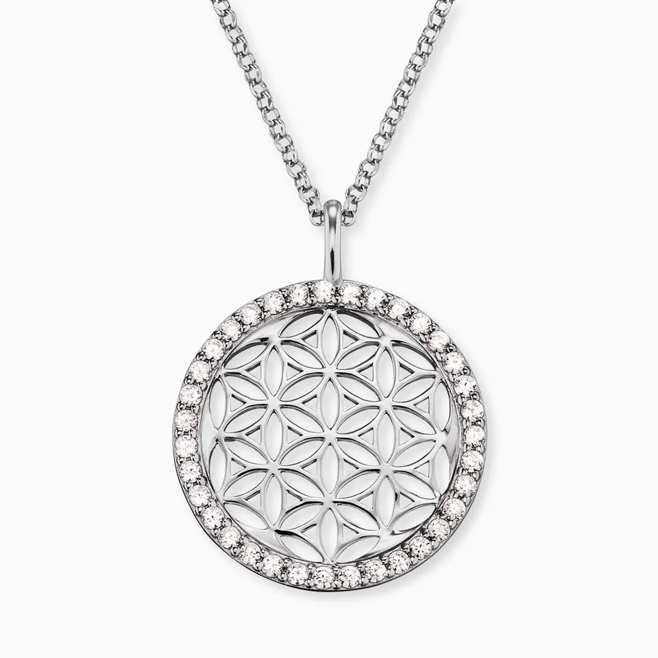engelsrufer-halskette-925er-silber-lebensblume-mit-zirkonia-silber image 1