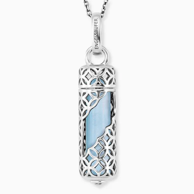 engelsrufer-halskette-925er-silber-powerful-stone-mit-kraftstein-blauer-achat-gr image 1