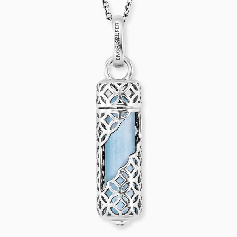 engelsrufer-halskette-925er-silber-powerful-stone-mit-kraftstein-blauer-achat-gr image 1