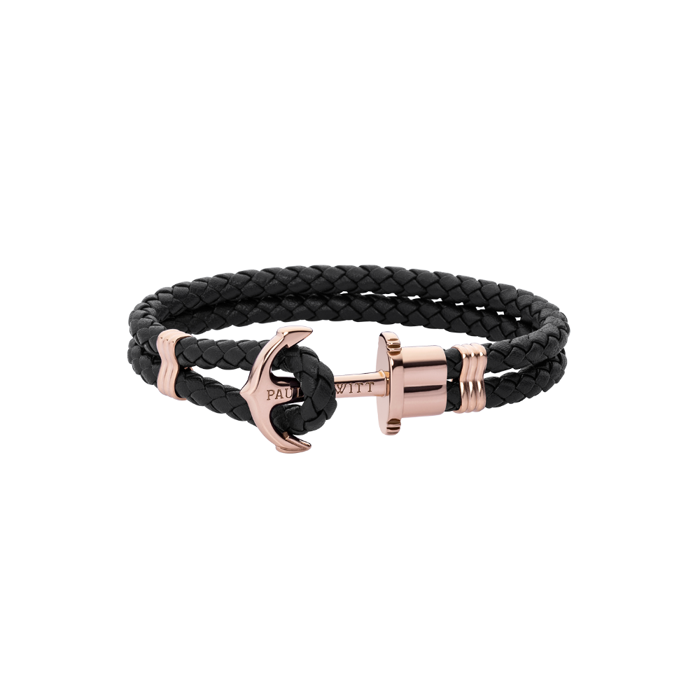 paul-hewitt-phrep-armband-ros-gold-leder-schwarz image 1
