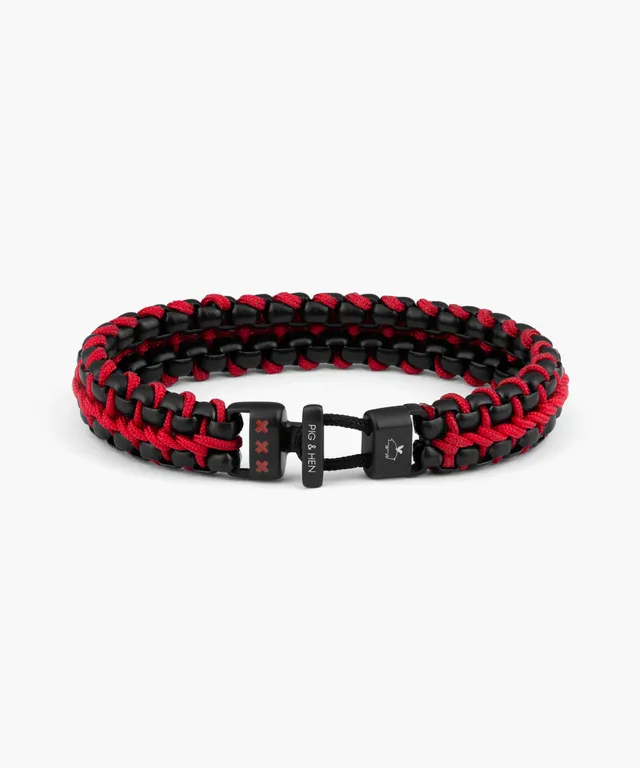 pig-hen-catena-venetian-dbl-armband-black-red-doppel-box-chain-aus-edelstahl-und image 1