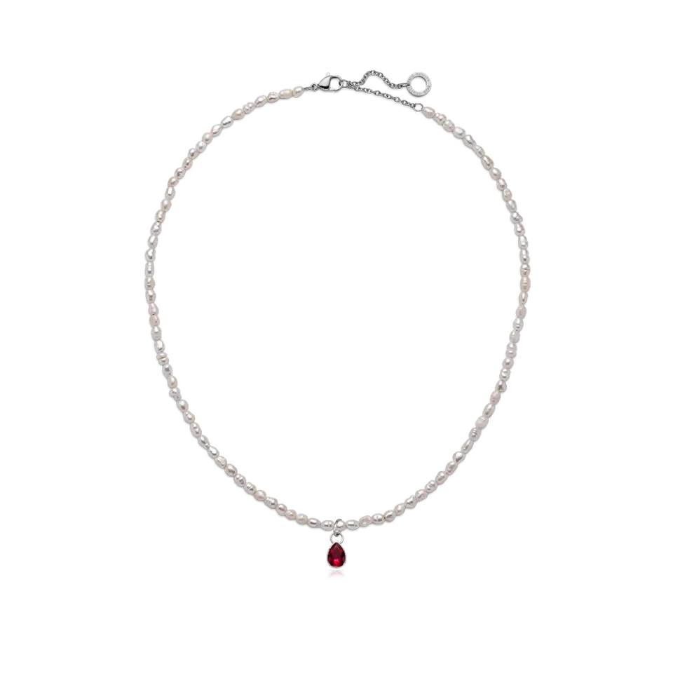 paul-hewitt-set-red-stone-charm-und-halskette-silber-roter-gl-cksstein image 1