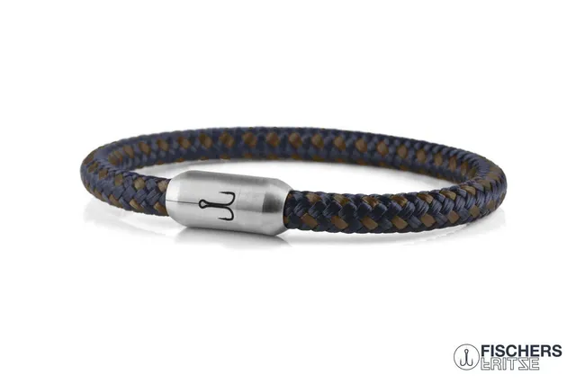 fischers-fritze-krabbe-finja-armband-marineblau-braun-6-mm-segeltau image 1