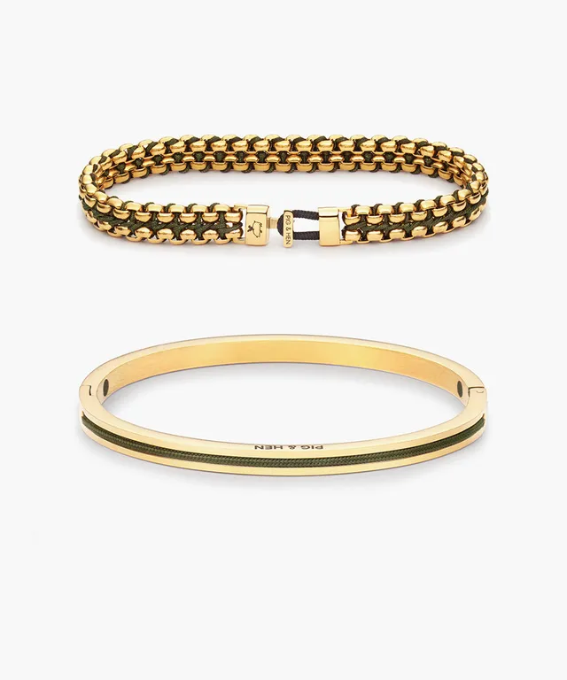 pig-hen-catena-venetian-7-mm-armband-set-army-maya-lou-gold image 1