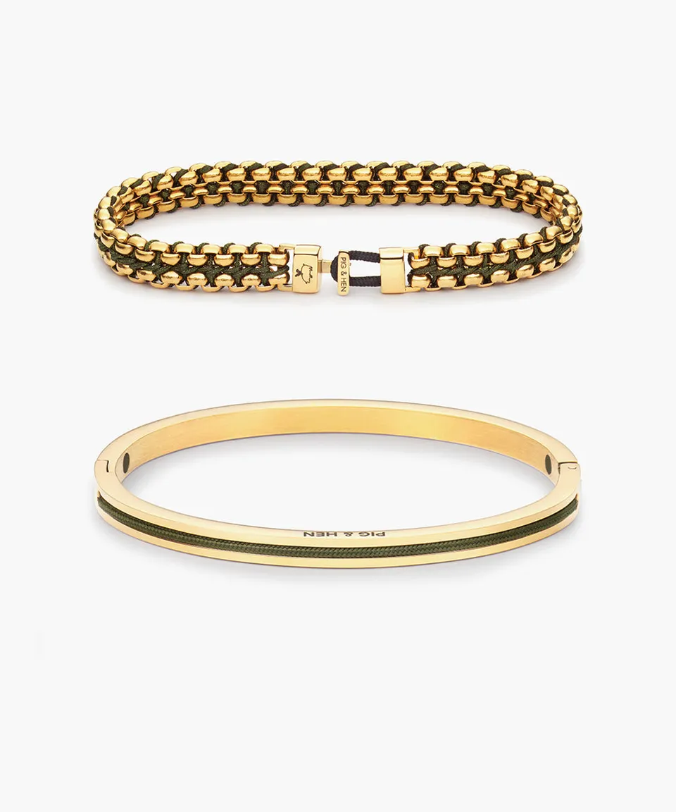 pig-hen-catena-venetian-7-mm-armband-set-army-maya-lou-gold image 1