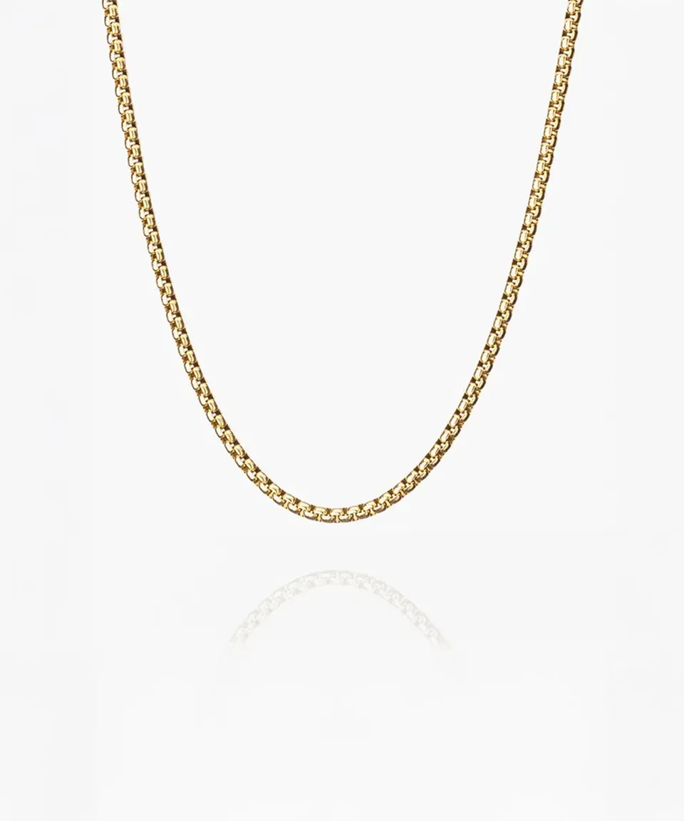pig-hen-boxchain-necklace-gold-edelstahl-halskette-unisex image 1