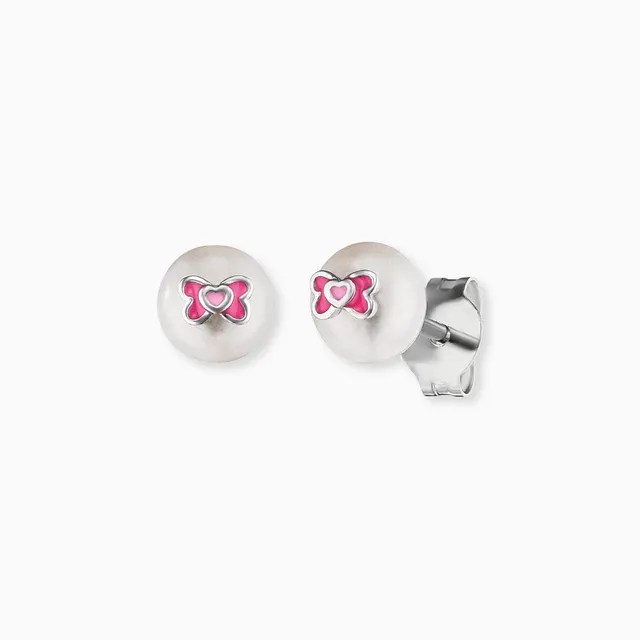 engelsrufer-herzengel-kinder-ohrringe-925er-silber-schleife-mit-emaille-rosa image 1