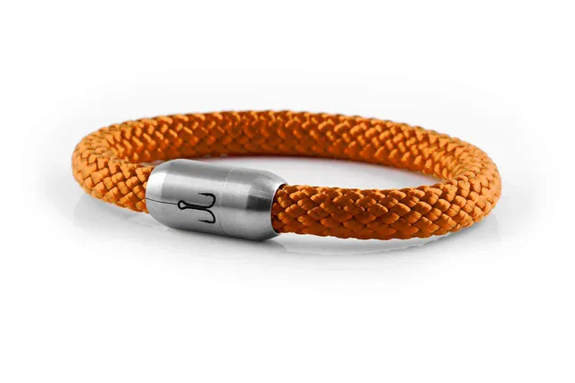 fischers-fritze-makrele-armband-oranges-segeltau-handgemacht-im-geschenkkarton image 1