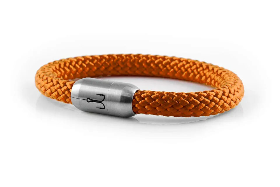 fischers-fritze-makrele-armband-oranges-segeltau-handgemacht-im-geschenkkarton image 1