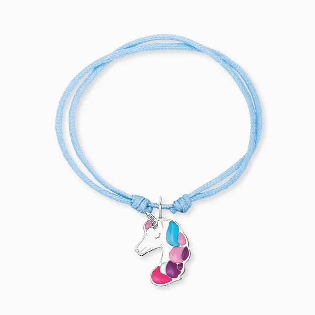 herzengel-kinder-armband-edelstahl-einhorn-mit-emaille-und-nylon image 1