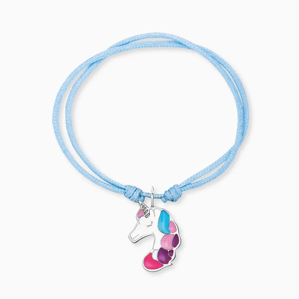 herzengel-kinder-armband-edelstahl-einhorn-mit-emaille-und-nylon image 1