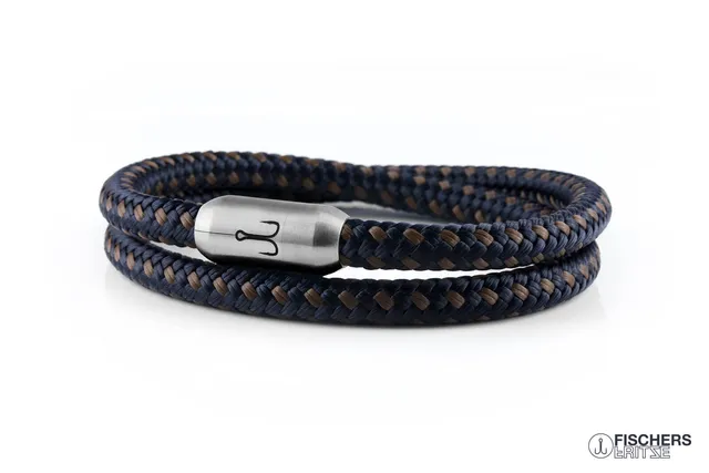 fischers-fritze-garnele-fynn-armband-marineblau-braun image 1