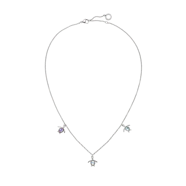 paul-hewitt-turtle-rainbow-halskette-silber-bunte-damen-kette-mit-schildkr-te image 1