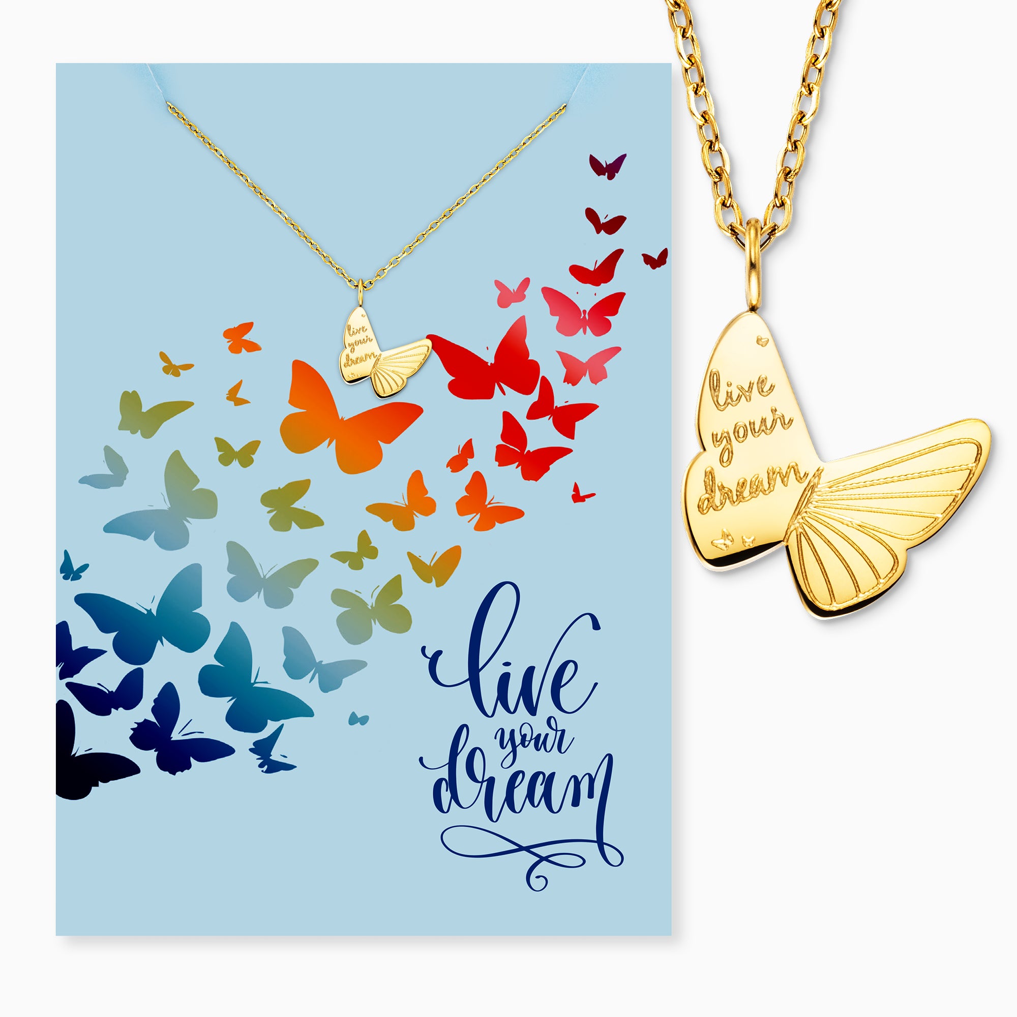 engelsrufer-mysteel-halskette-edelstahl-gold-mit-gravur-live-your-dream-inkl-gru image 3