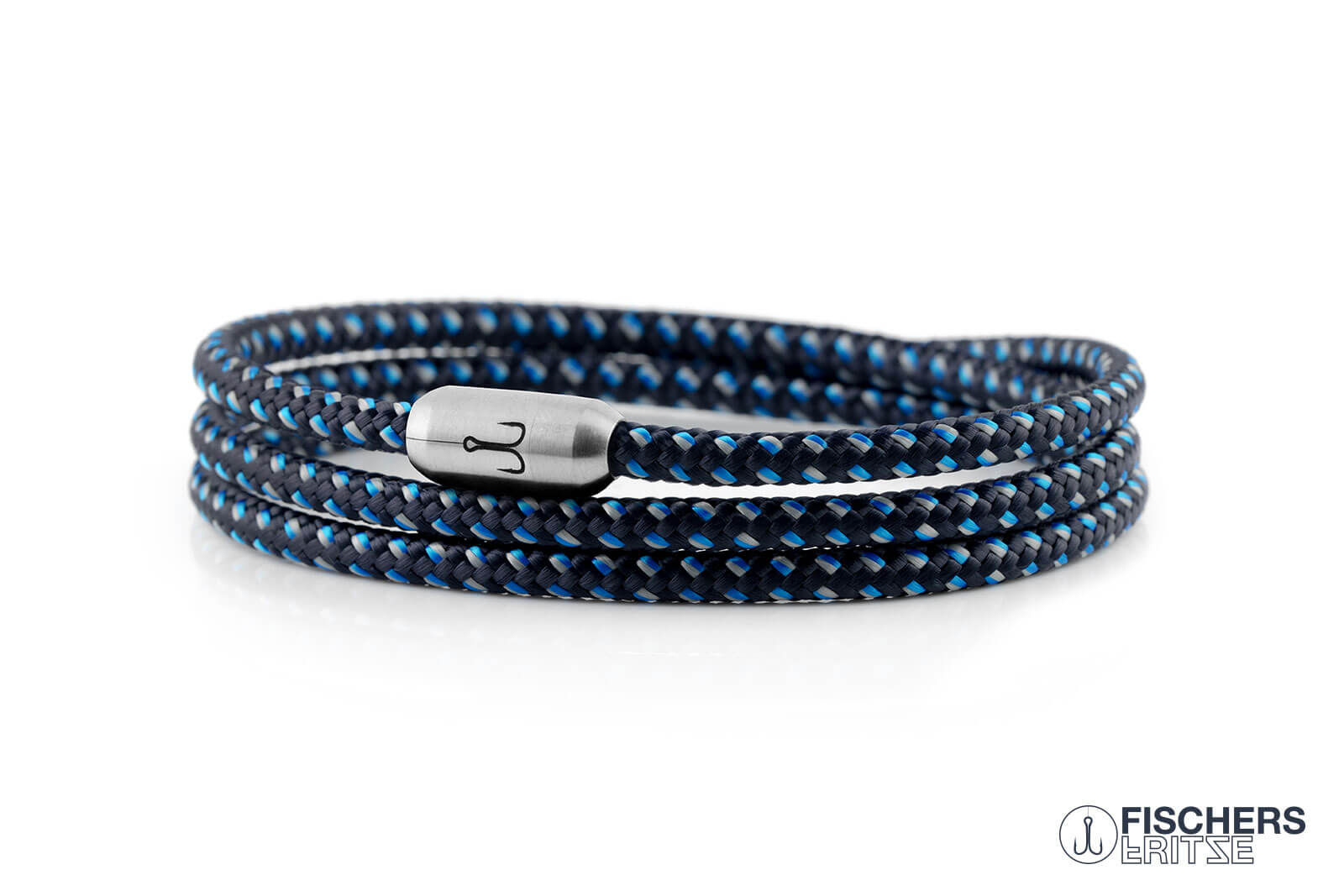 fischers-fritze-forelle-ferdinand-segeltau-armband-marineblau-stahlblau-grau-4-m image 1